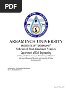 Arbaminch University: School of Post-Graduate Studies Department of Civil Engineering