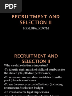 Recruitment and Selection II