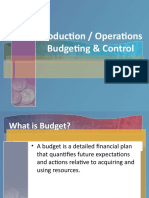 Production Budgeting and Control