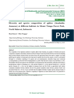 Diversity and Species Composition of Spiders (Arachnida: Aranaeae) at Different Habitats in Mount Tumpa Forest Park, North Sulawesi, Indonesia