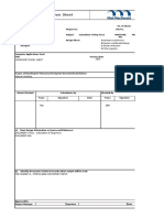 Calculation Cover Sheet