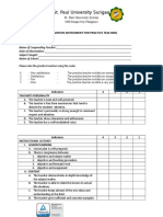 Observation Instrument For Practice Teaching