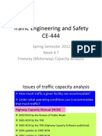 Traffic Engineering and Safety CE-444: Spring Semester 2012 Week # 7 Freeway (Motorway) Capacity Analysis