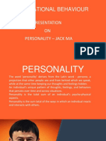 Organizational Behaviour: Presentation ON Personality - Jack Ma