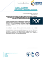 Alerta Sanitaria Productos Sin Registro Sanitario PDF