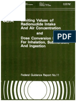 Limiting Values of Radionuclide Intake and Air Concentration EPA PDF