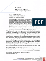 Hamilton, G. G. y Woolsey Biggart, N. (1985) - Why People Obey. Theoretical Observationson Power and Obedience in Complex Organizations