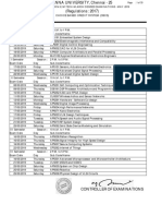 M.E. Applied Electronics Branch:: Time Table For M.E./M.Tech./M.Arch Degree Examinations - May - 2019