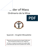 Catholic Order of Mass English-Spanish Missalette 