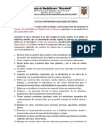 Modelo de Acta de Compromiso para Padres de Familia