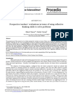 Prospective Teachers' Evaluations in Terms of Using Reflective Thinking Skills To Solve Problems