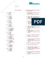 Answer Key Marlins Test