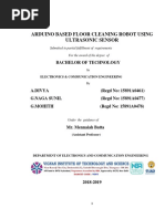 Arduino Based Floor Cleaning Robot Using Ultrasonic Sensor