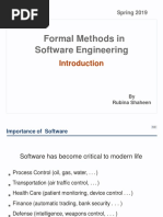 Formal Methods in Software Engineering: Spring 2019