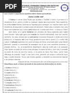 Atividade de Português Classes de Palavras 8º Ano Do Fundamental Pronta para Imprimir