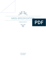 Miss-Specification: Assignment No # 5