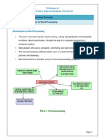 Chapter: 4.2 Word Processing Concepts Topic: 4.2.1 Introduction To Word Processing