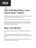 The GM Diet Plan: Lose Fat in Just 7 Days?