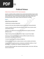 Political Science Syllabus For UPSC Main Examination