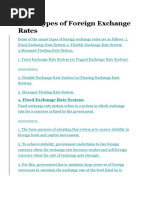 Main Types of Foreign Exchange Rates