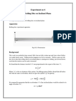 Experiment No 6 Rolling Disc On Inclined Plane Objective: Apparatus