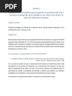 Propuesta de Actividades para Enriquecer Los Proyectos de Aula y Favorecer El Desarrollo de La Oralidad en Los Niños y Las Niñas y La Ubicación Espacial y Temporal