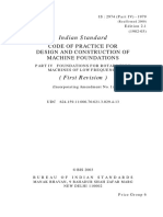 Is 2974 Part 4 1979 Indian Standard Code of Practice For Design and Construction of Machine Foundations - Part 4 Foundations For Rotary Type Machines of Low Frequency PDF