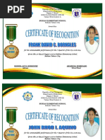 Certificate With Honors