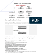 Most Common Types of Welding Defects PDF