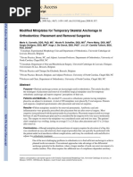 Modified Miniplates For Temporary Skeletal Anchorage in Orthodontics: Placement and Removal Surgeries