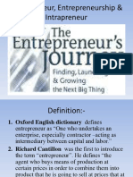 Entrepreneur, Entrepreneurship & Intrapreneur