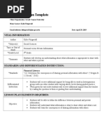 Elm 590 - Evaluation 4 Lesson Plan On Sharing Personal Information