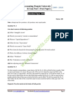 Financial Accounting Punjab University: Question Paper 2009