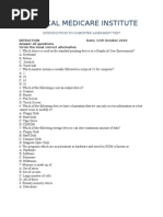 Tropical Medicare Institute: Introduction To Computer Assesment Test