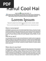 Rahul Cool Hai: Lorem Ipsum