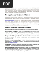 The Importance of Equipment Validation