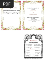 Wedding Invitation: "The Highest Happiness On Earth Is The Happiness of Marriage"