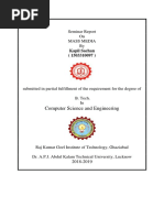 Computer Science and Engineering: Seminar Report On Mass Media by