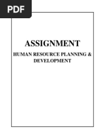 Assignment: Human Resource Planning & Development