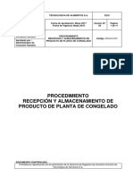 DCG10-P01 - Recepcion y Almacenamiento de Producto de Planta de Congelado