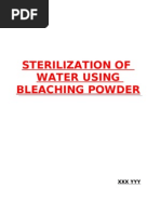 Project-Sterilization of Water Using Bleaching Powder