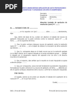 Modelo de Escrito Absolviendo Apelación de Auto Pronunciado Fuera de Audiencia Y Concedida Con Efecto Suspensivo