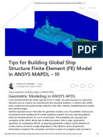 Tips For Building Global Ship Structure Finite Element (FE) Model in ANSYS MAPDL - III