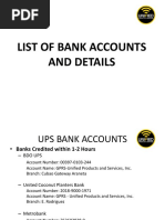 List of Bank Accounts and Details