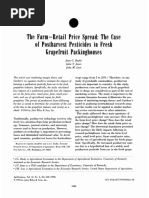 The Farm-Retail Price Spread: The Case Postharvest Pesticides Fresh Grapefruit Packinghouses