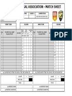 West Coast Futsal Association - Match Sheet: Venue: K/O Time Court # Competition Date: Date