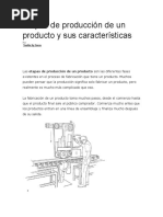 Etapas de Producción de Un Producto y Sus Características