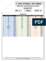 All India Internal Test Series: Ai TS - 9 119959 Set - A