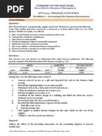 ACCT 1005 WorkSheet 1