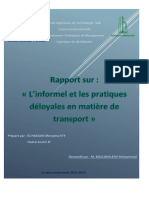 L'informel Et Les Pratiques Déloyales en Matière de Transport